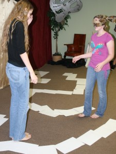 blindfold maze party game